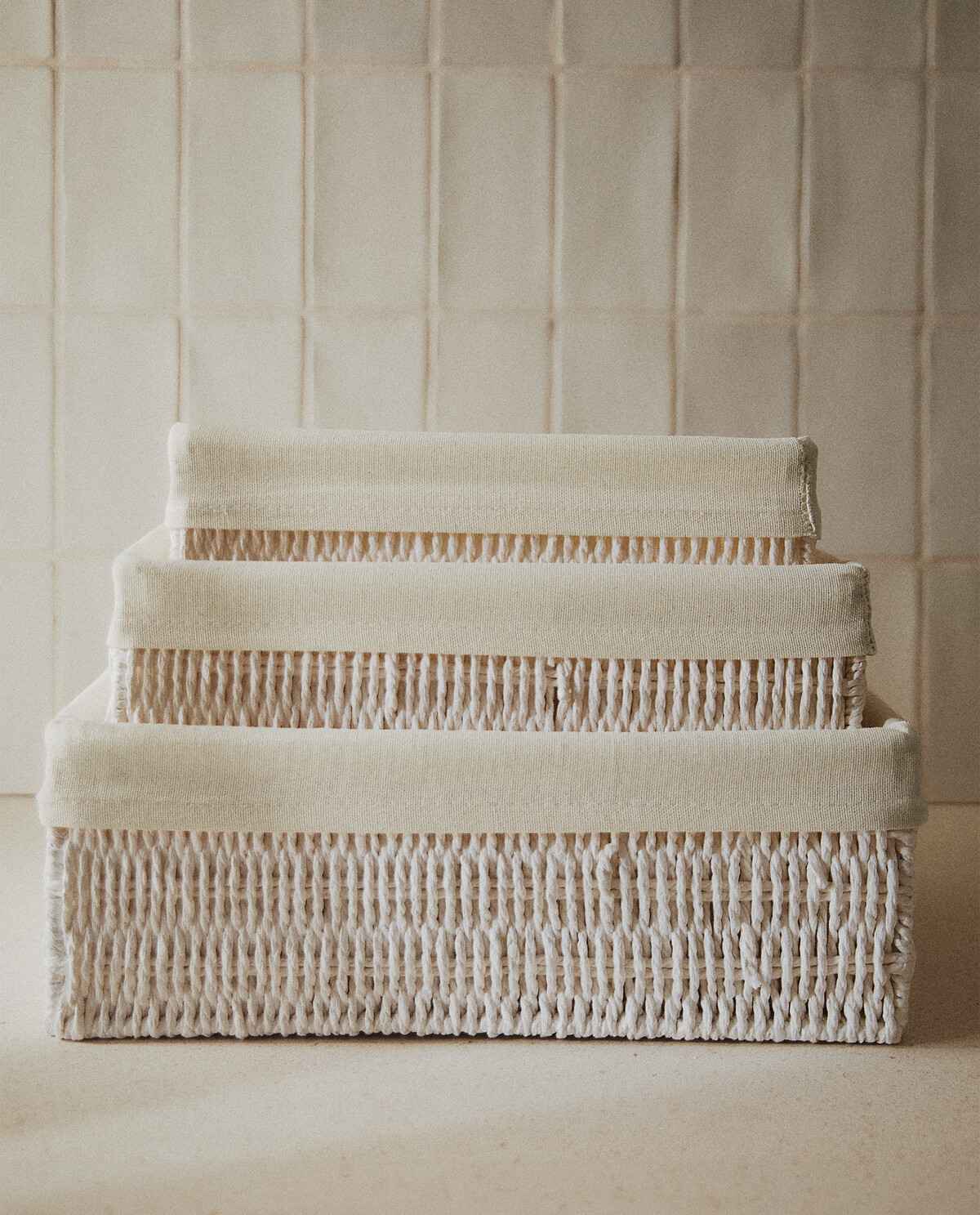 سبد داخلی مستطیلی پارچه‌ای برند ZaraHome 9800605