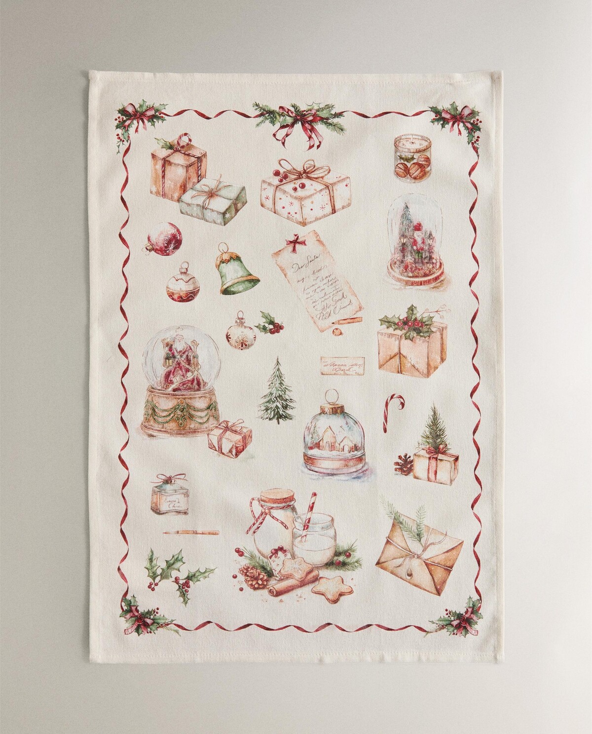 دستمال سفره کتان با طرح کریسمس (بسته ۲ عددی) برند ZaraHome 2072072048