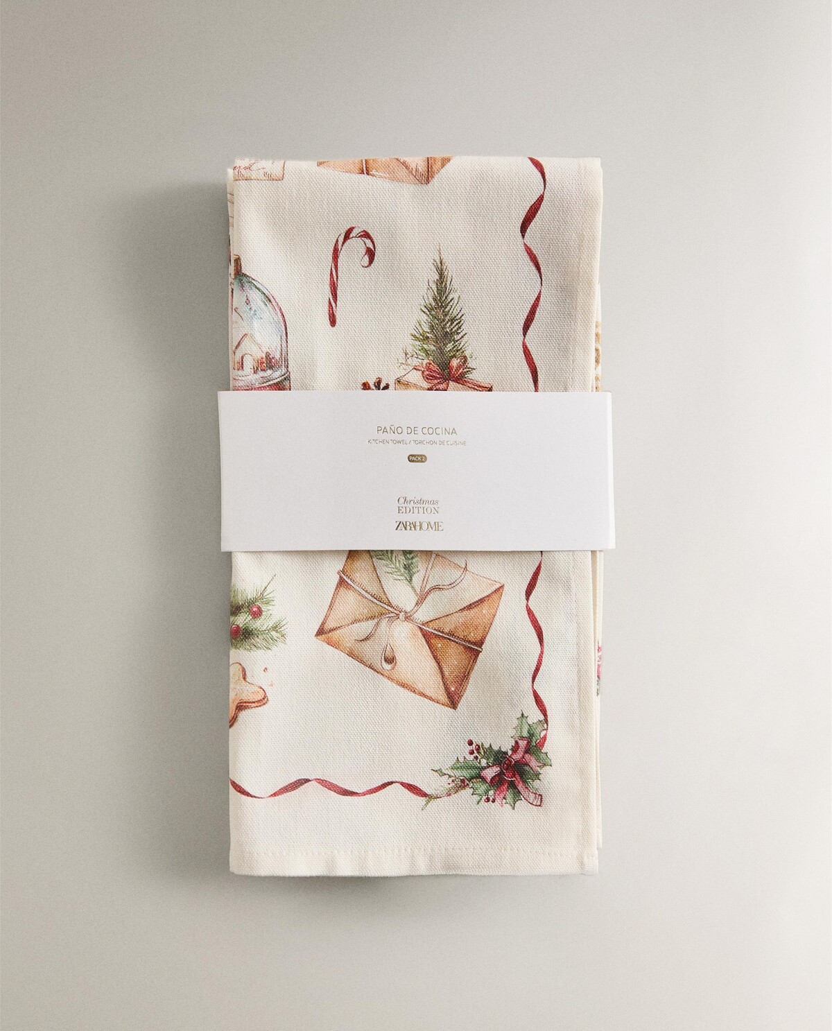 دستمال سفره کتان با طرح کریسمس (بسته ۲ عددی) برند ZaraHome 2072072050