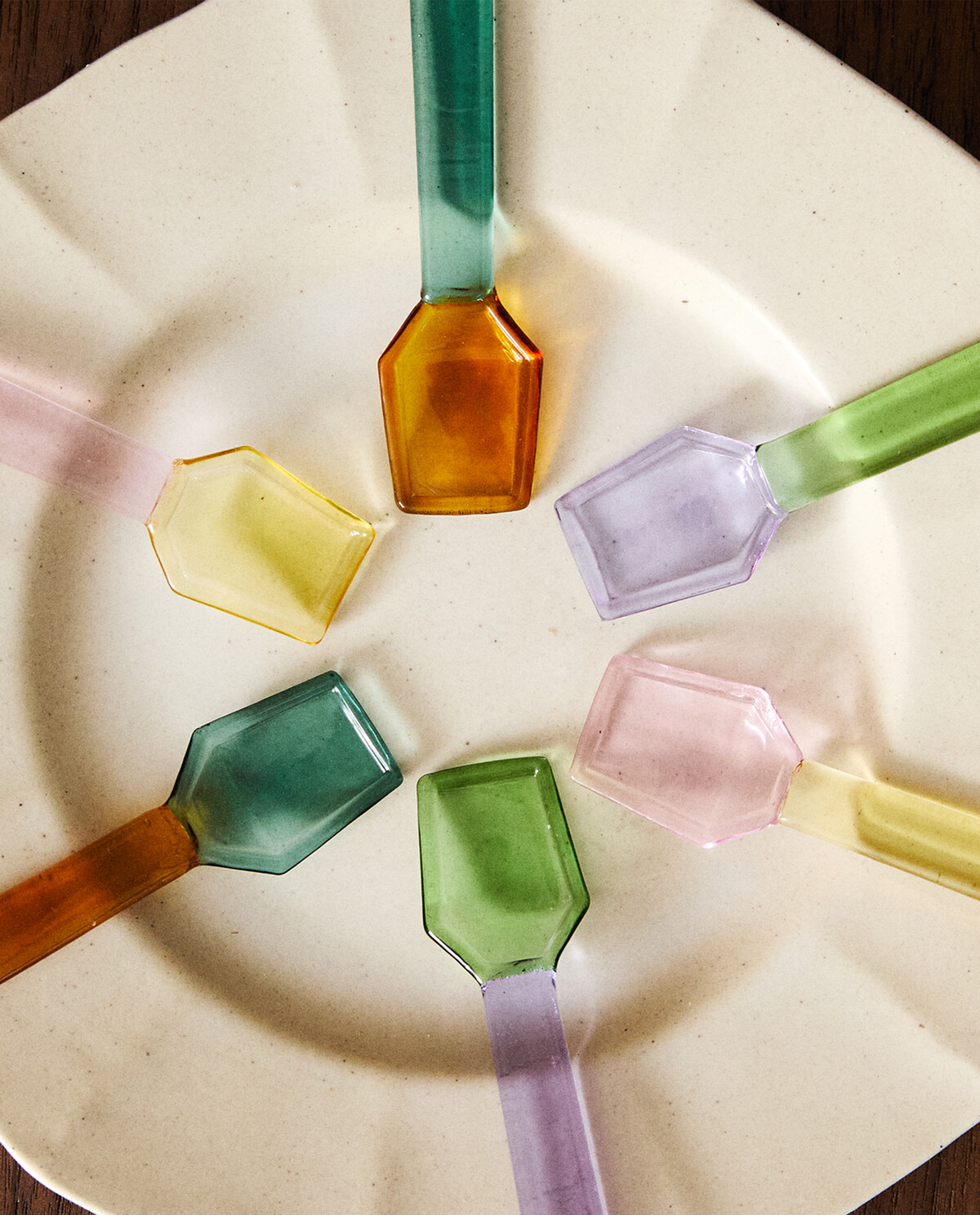 بسته قاشق‌های بستنی شیشه‌ای بوروسیلیکاتی چند رنگ (بسته ۶ عددی) برند ZaraHome 2264545741