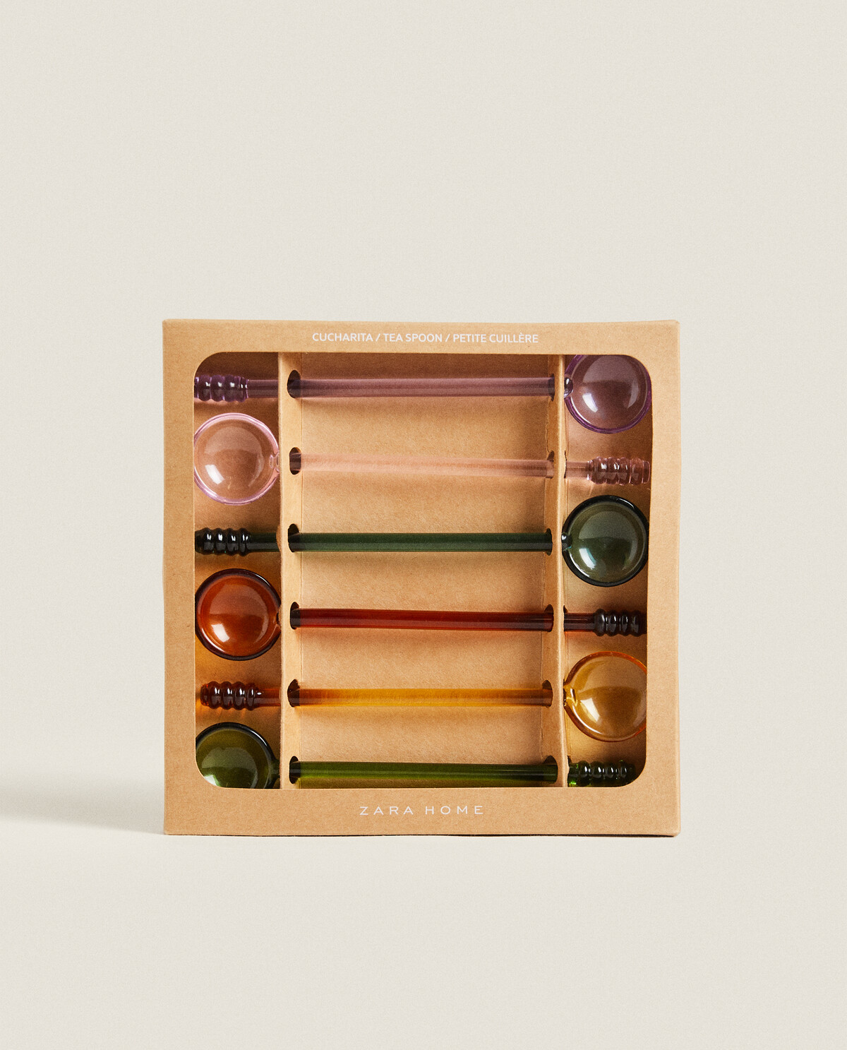 بسته قاشق‌های شیشه‌ای بوروسیلیکاتی رنگی (بسته ۶ عددی) برند ZaraHome 2264553844